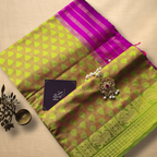 Parrot green and Yellow South Silk Cotton Saree