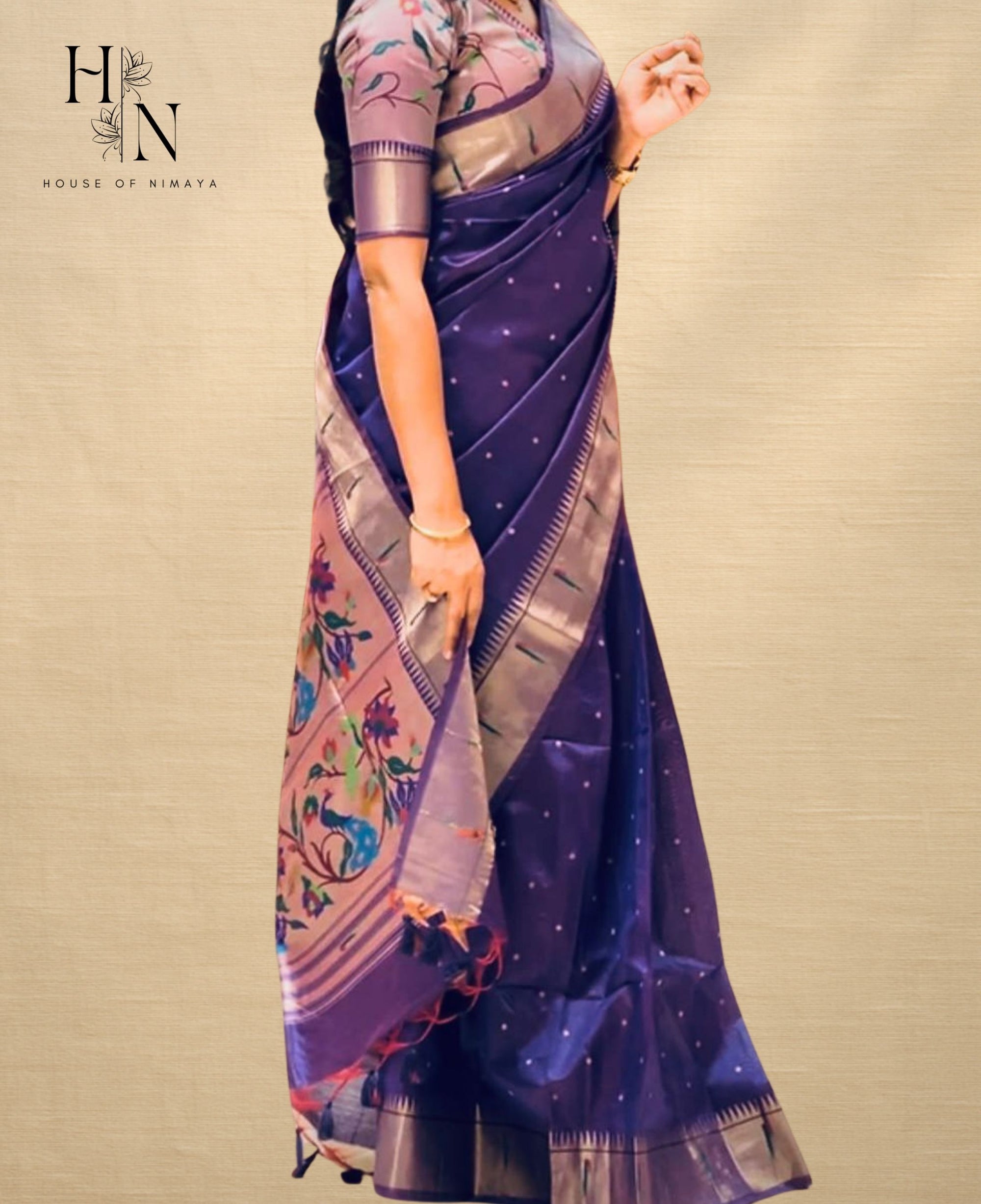 Purple and Lavender Festive Paithani Saree
