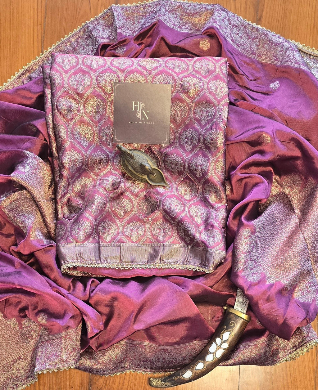 Royal Silk Brocade Unstitched Suit Set