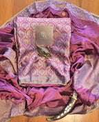 Royal Silk Brocade Unstitched Suit Set