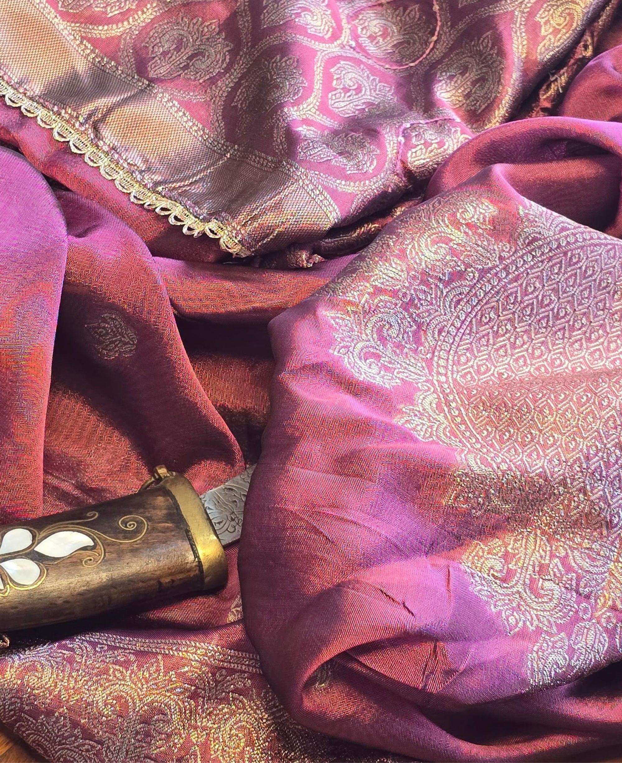 Royal Silk Brocade Unstitched Suit Set