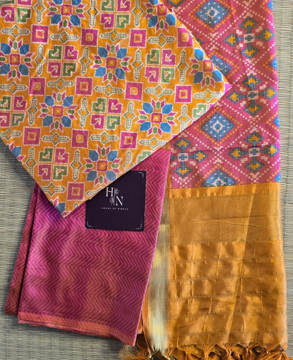 Rajkoti Semi Silk Unstitched Suit Set