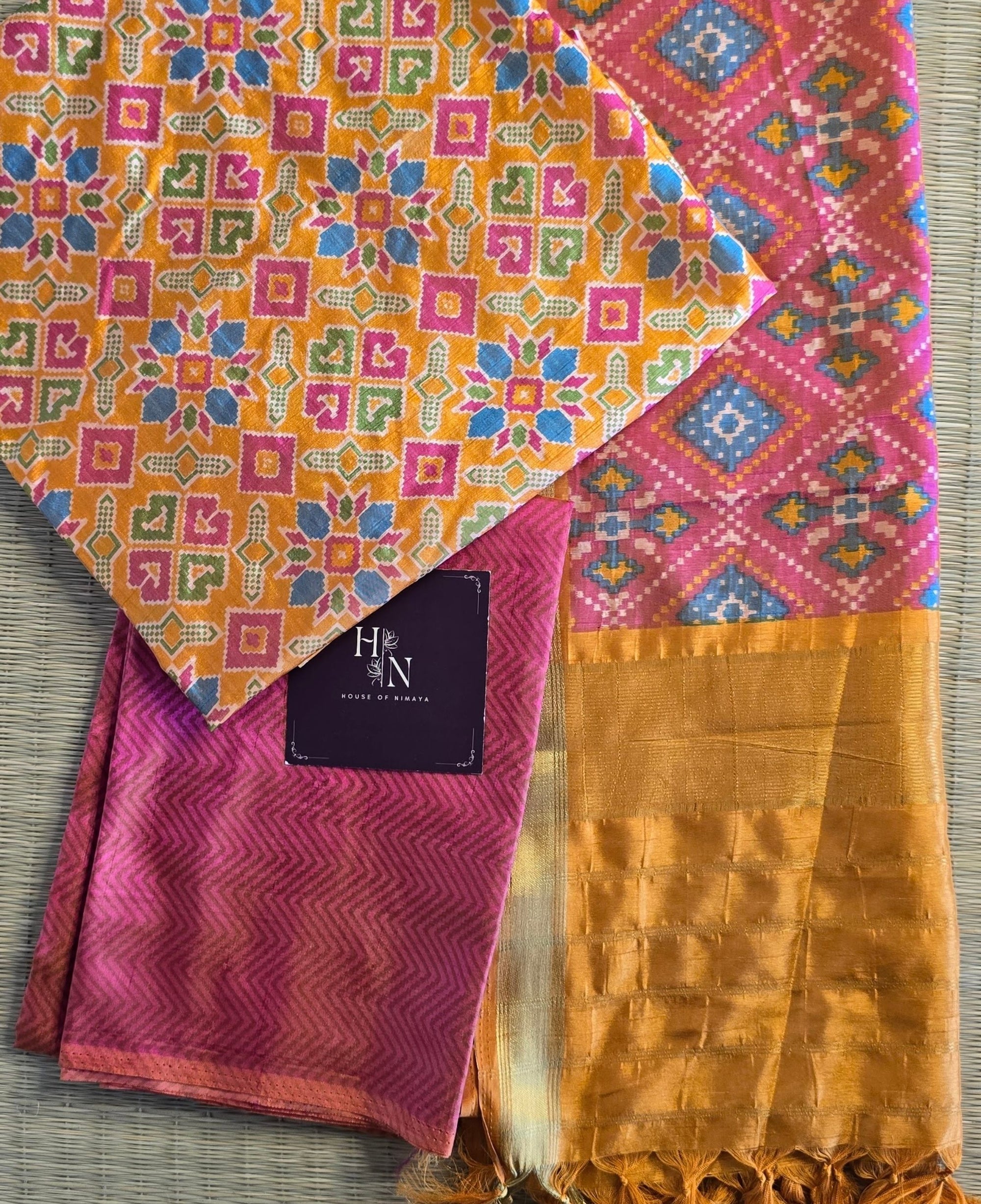 Rajkoti Semi Silk Unstitched Suit Set