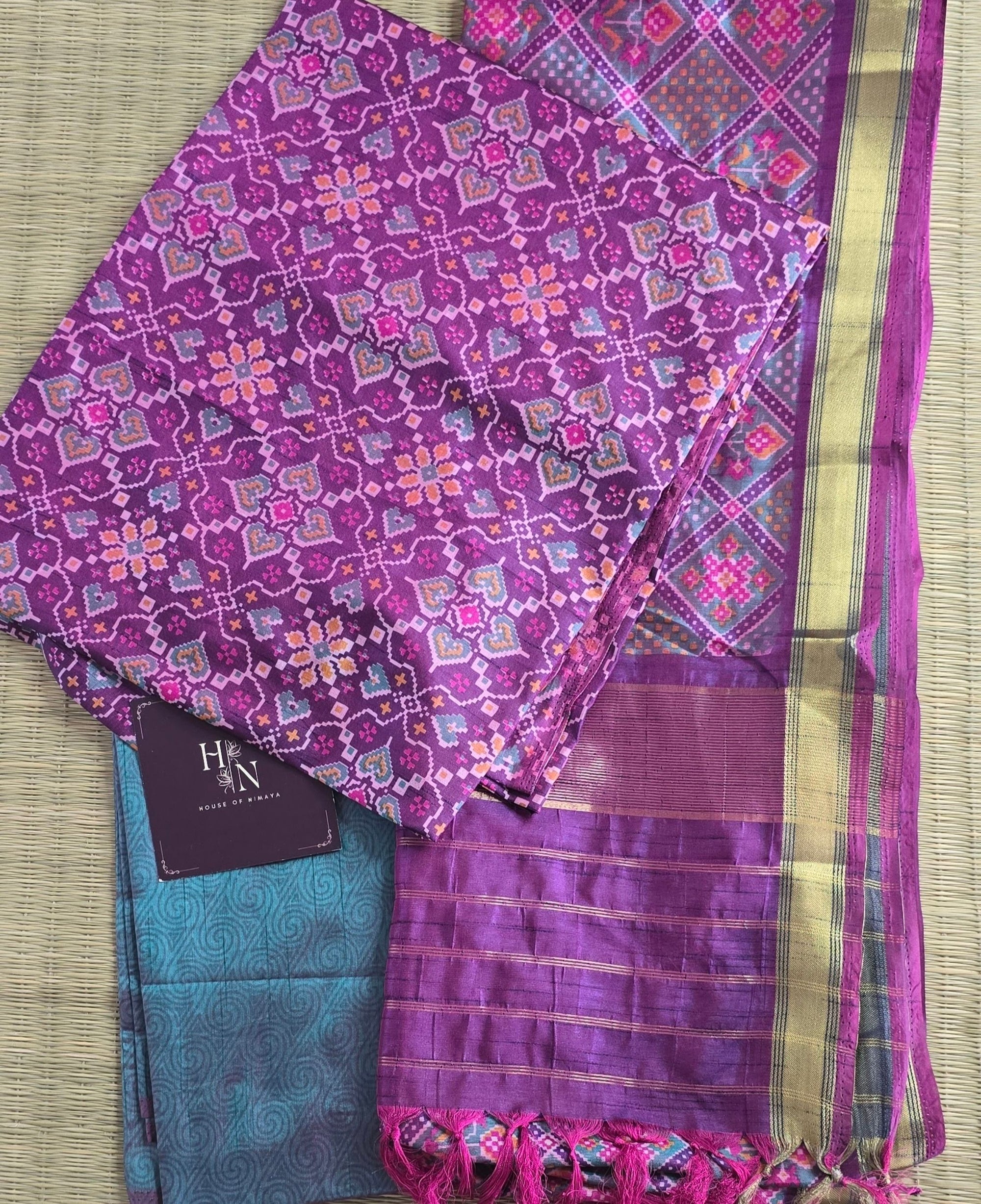 Rajkoti Semi Silk Unstitched Suit Set