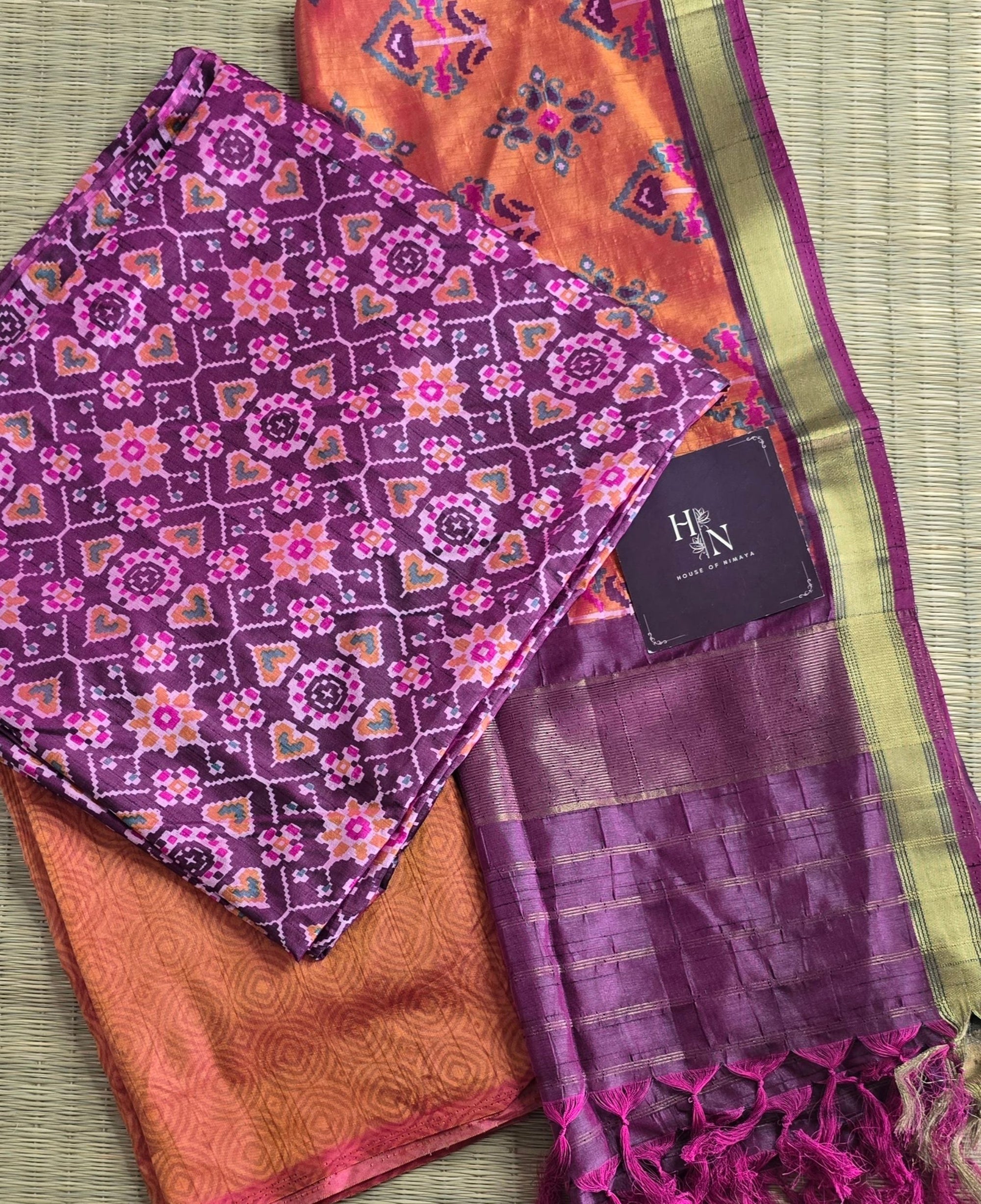 Rajkoti Semi Silk Unstitched Suit Set