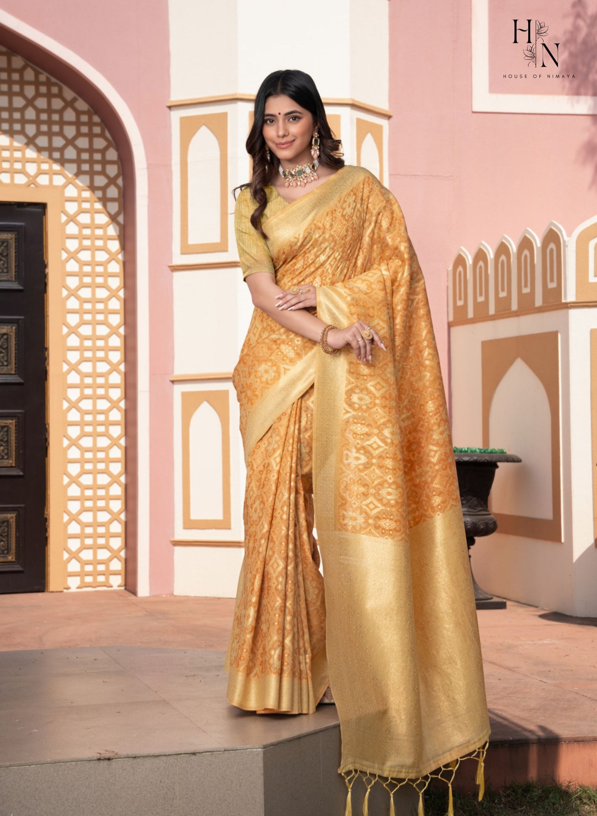 Zari Glow Ikkat Cotton Saree