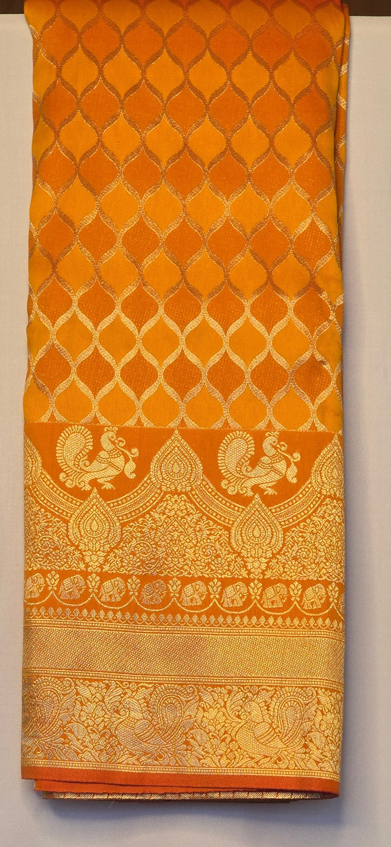 Orange and Yellow Festive Katan Silk Saree