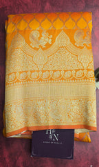 Orange and Yellow Festive Katan Silk Saree