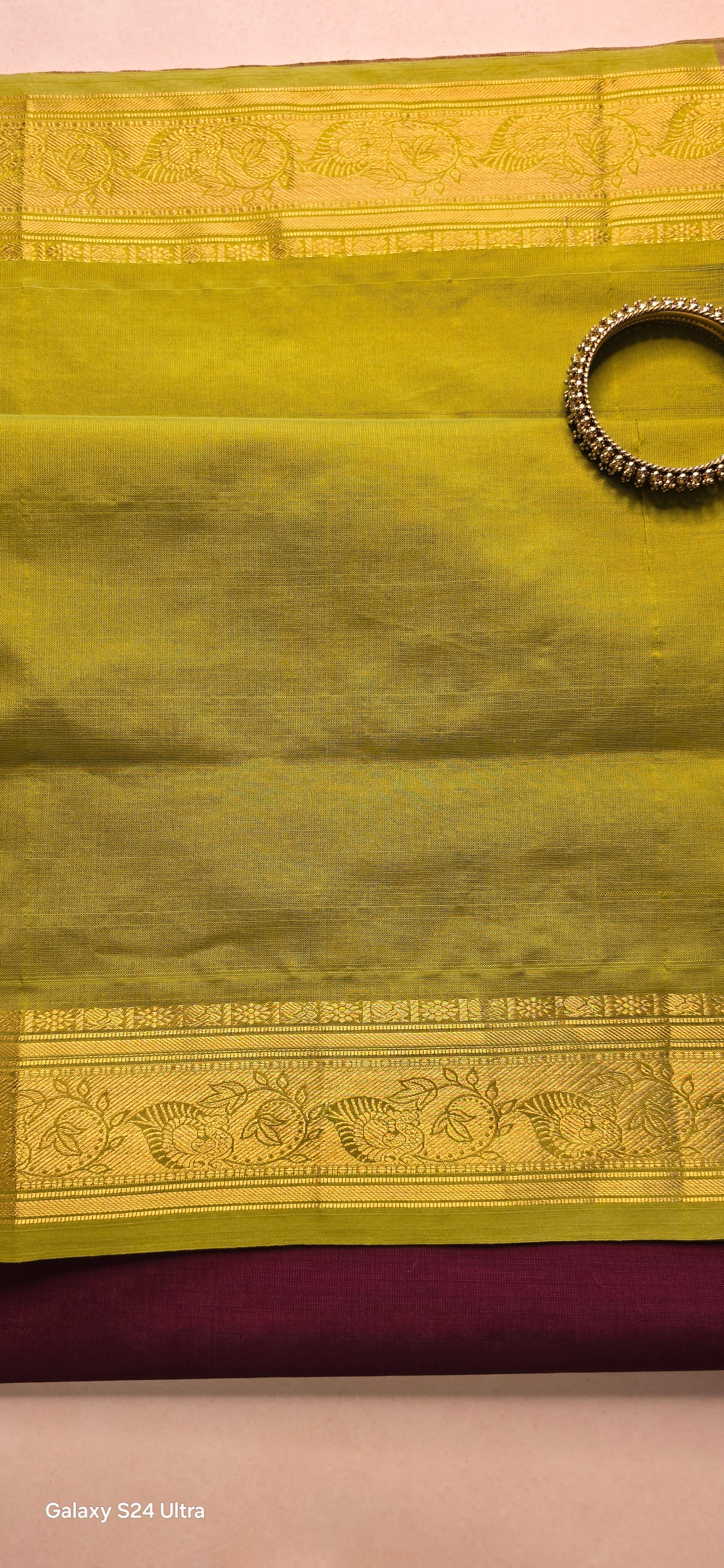 Mangalyam Maroon & Green South Silk Cotton Saree