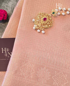 Peach Festive Kota Semi Silk Saree