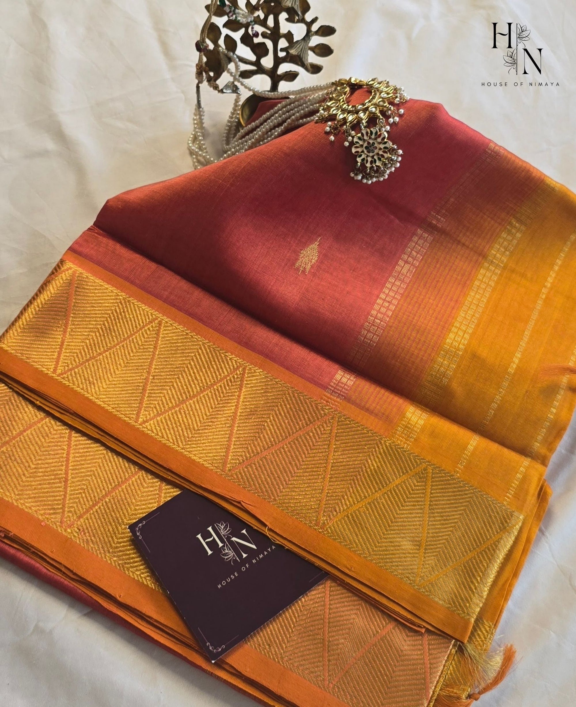 Soft Red and Gold South Silk Cotton saree