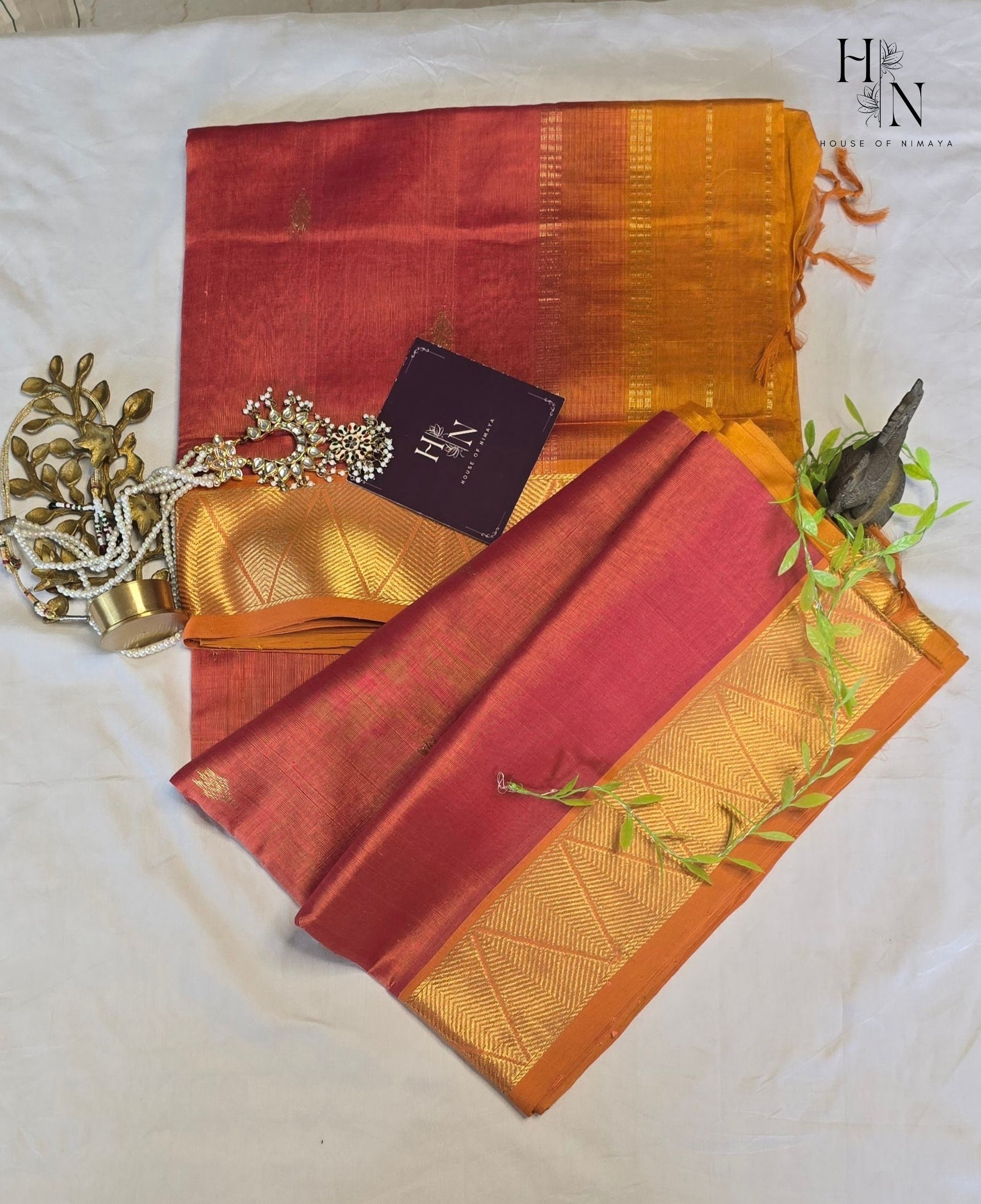 Soft Red and Gold South Silk Cotton saree