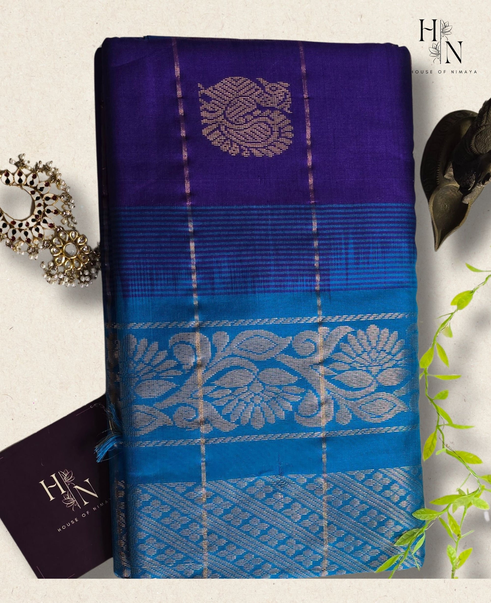 Blue Multi tone South Silk cotton saree
