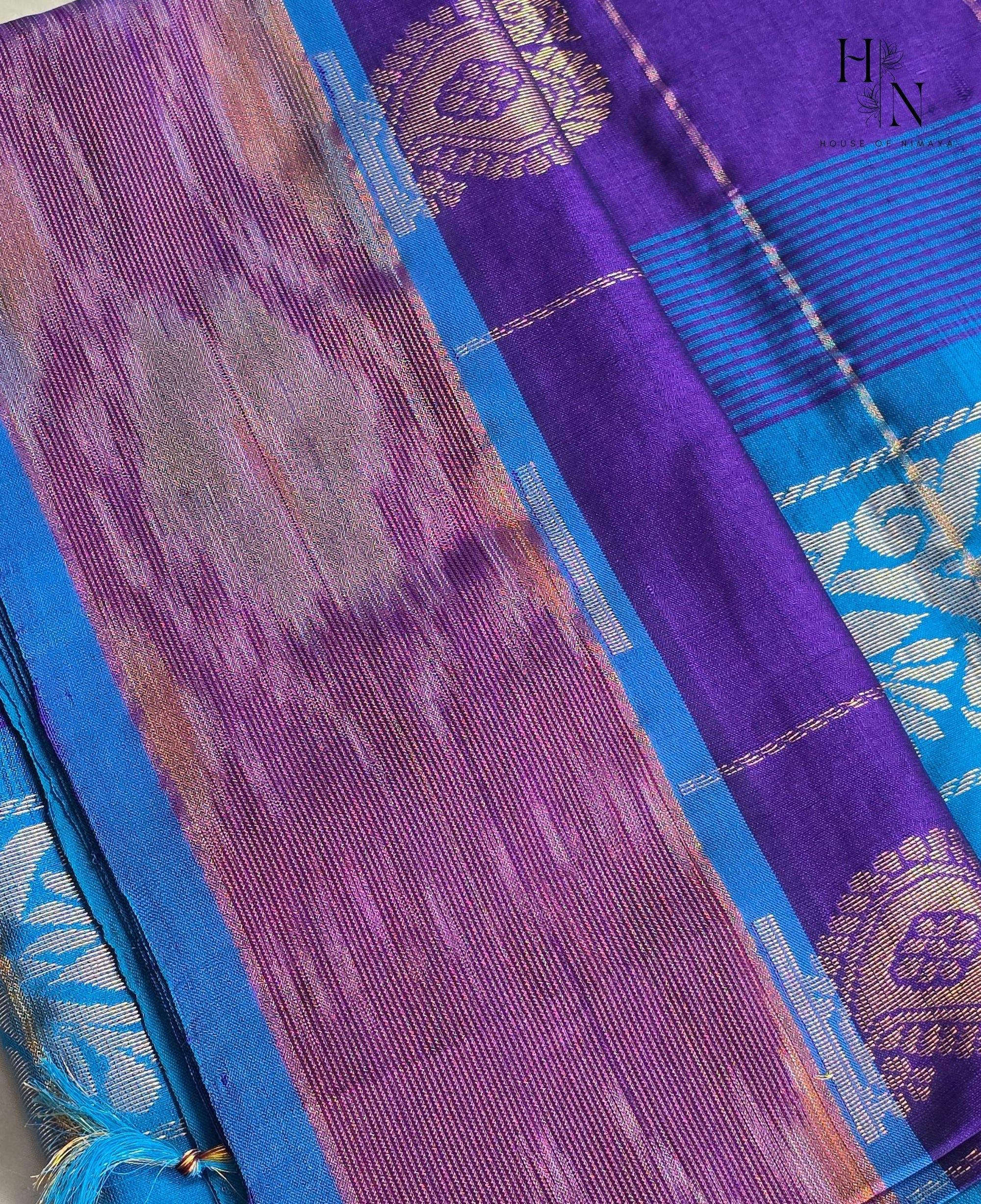Blue Multi tone South Silk cotton saree