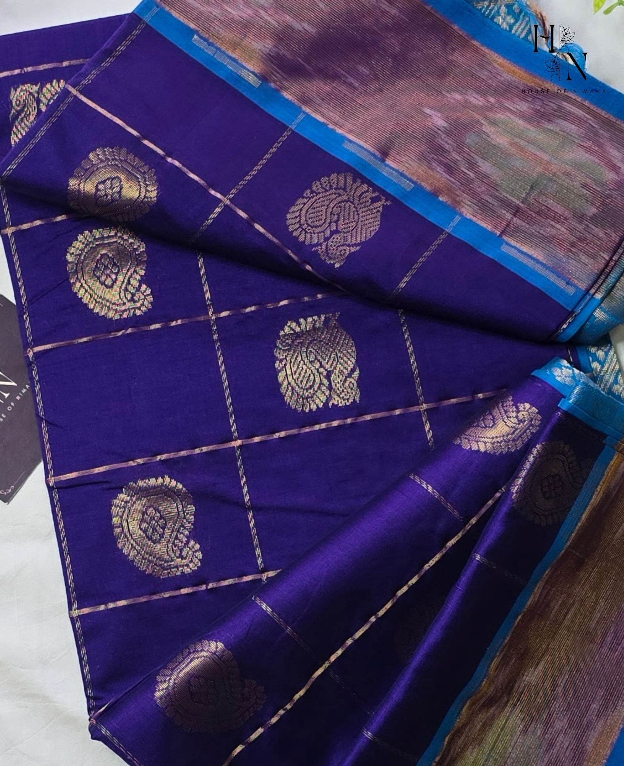 Blue Multi tone South Silk cotton saree