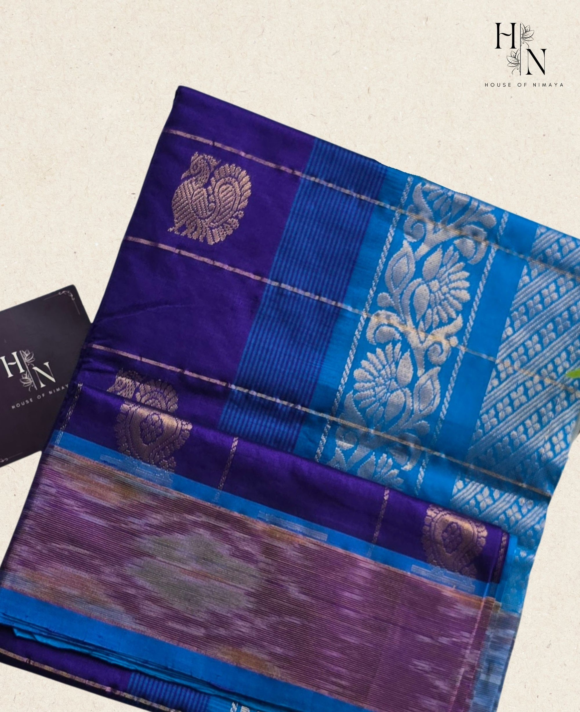 Blue Multi tone South Silk cotton saree