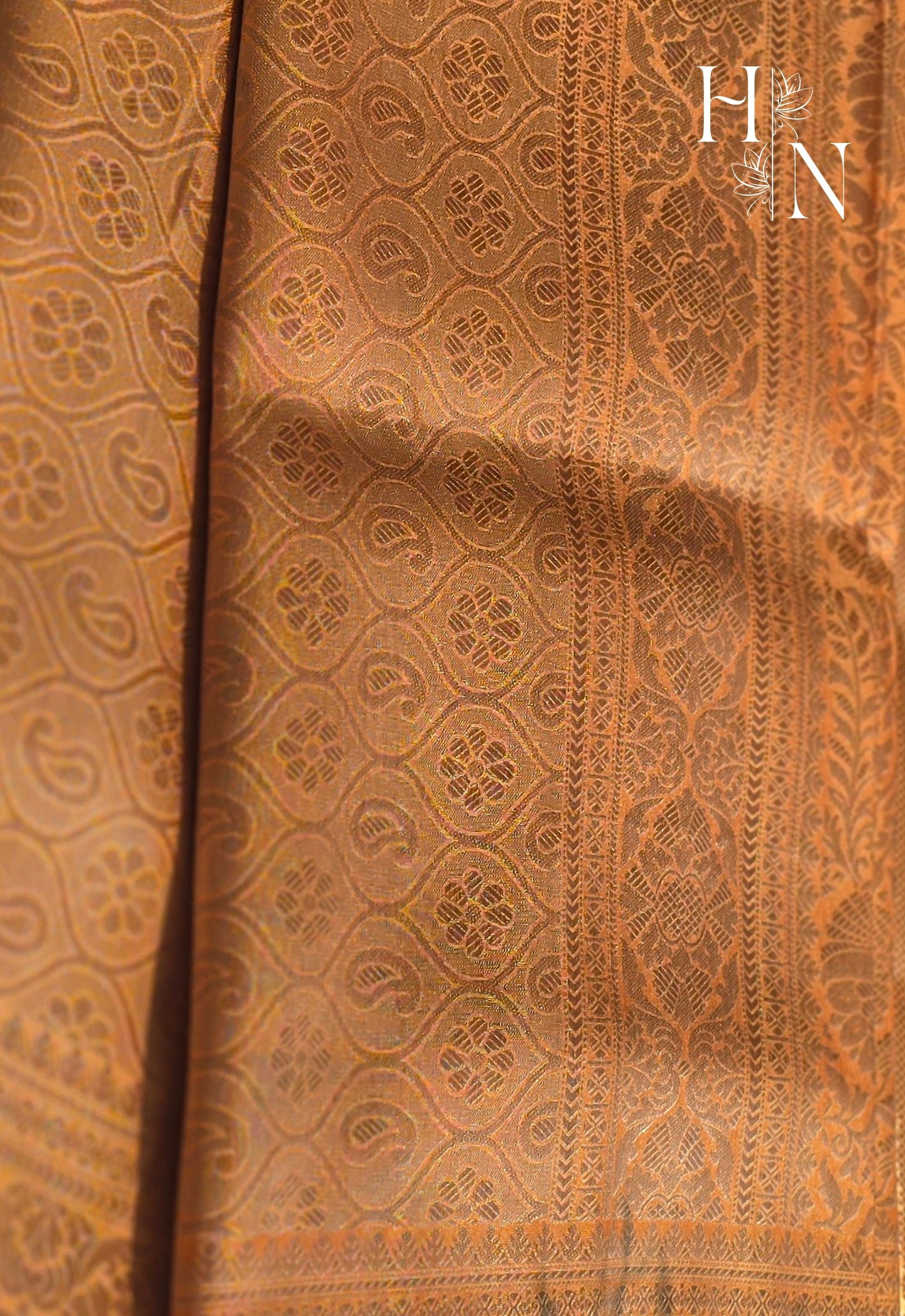 Mustard Banarasi Brocade Katan Silk Saree