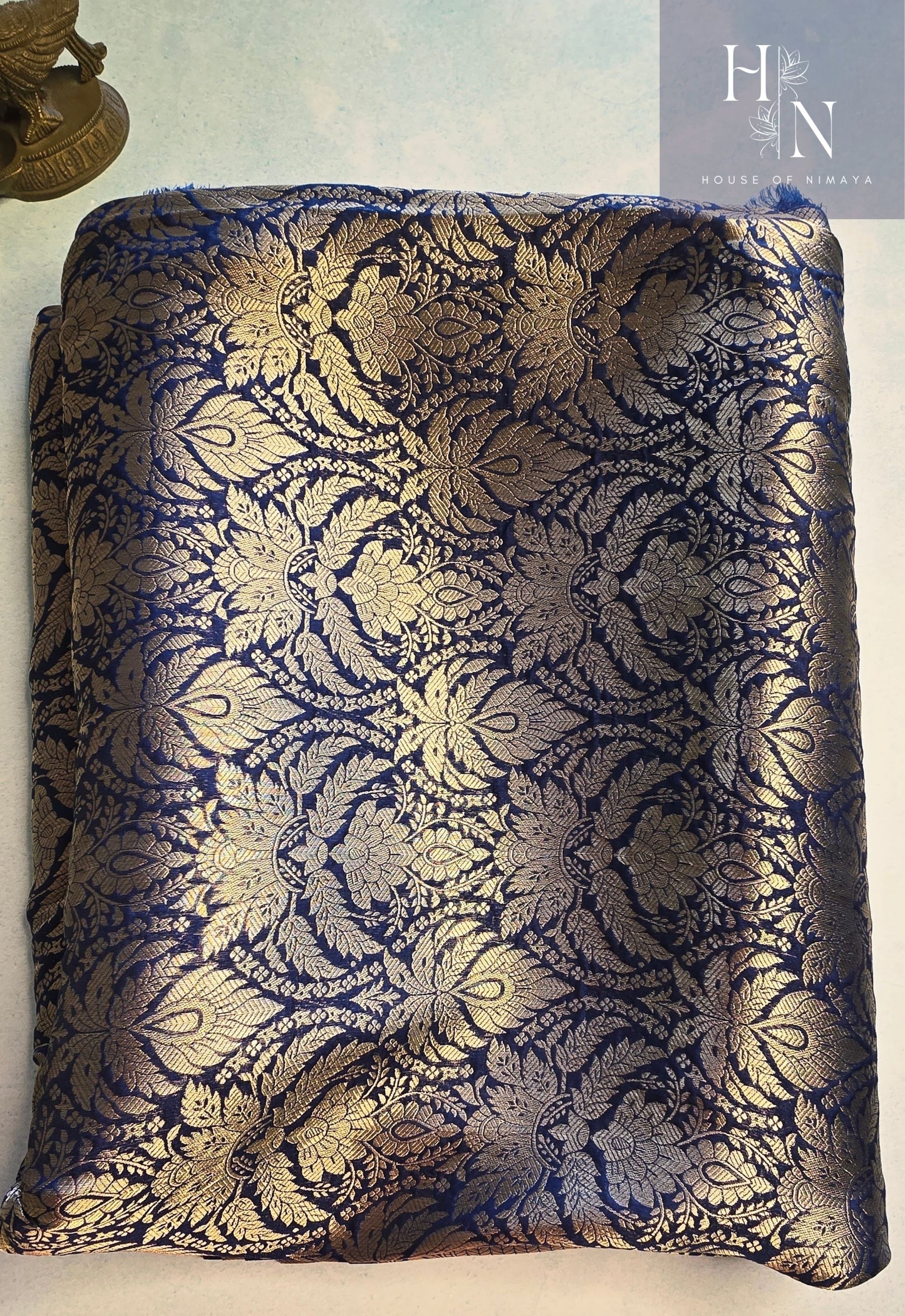 Blue Banarasi Brocade Saree