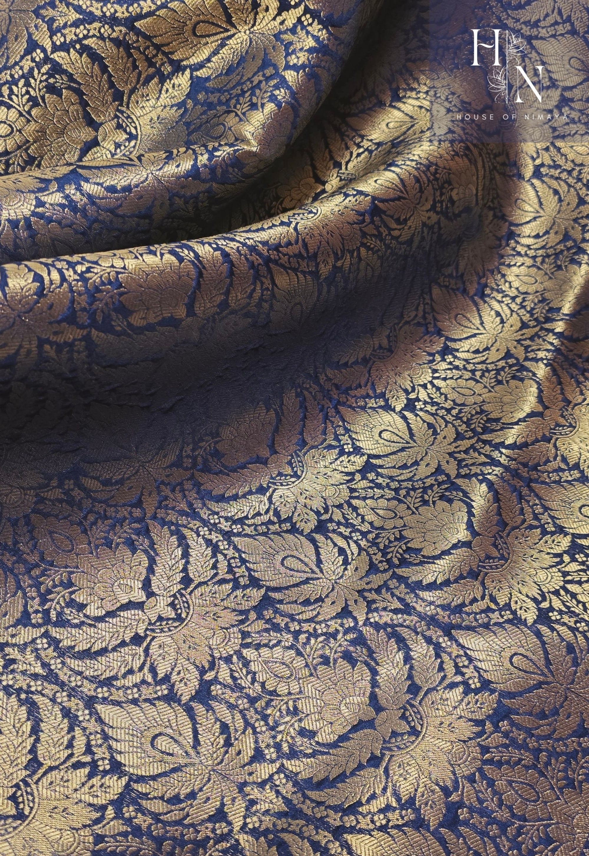 Blue Banarasi Brocade Saree