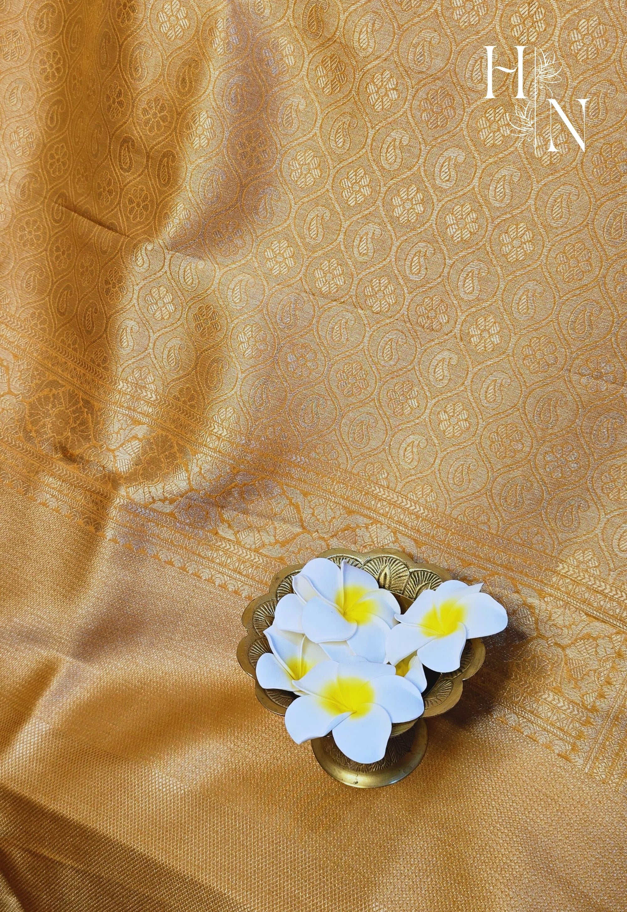 Mustard Banarasi Brocade Katan Silk Saree