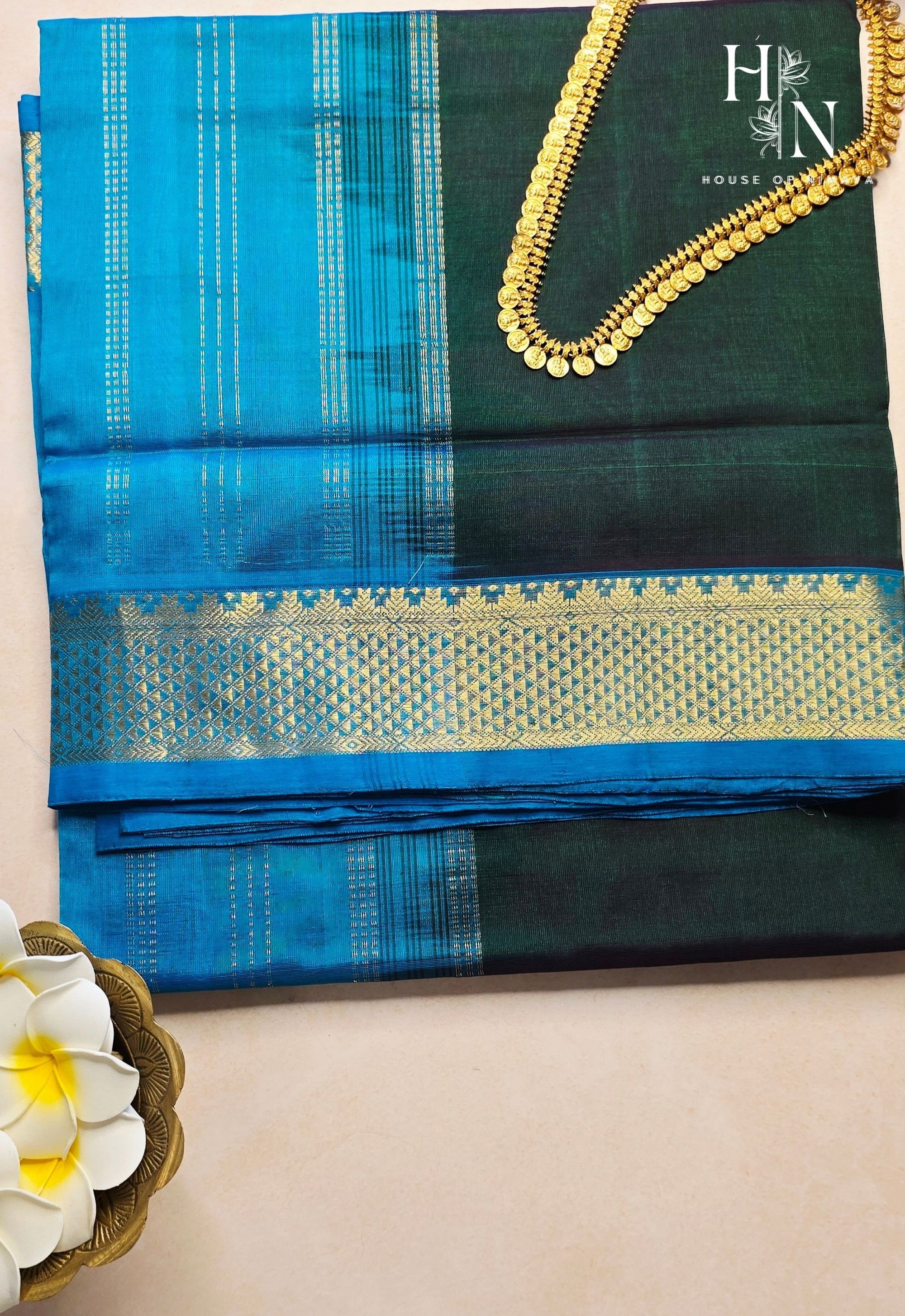 Green & Blue South Silk Cotton Saree