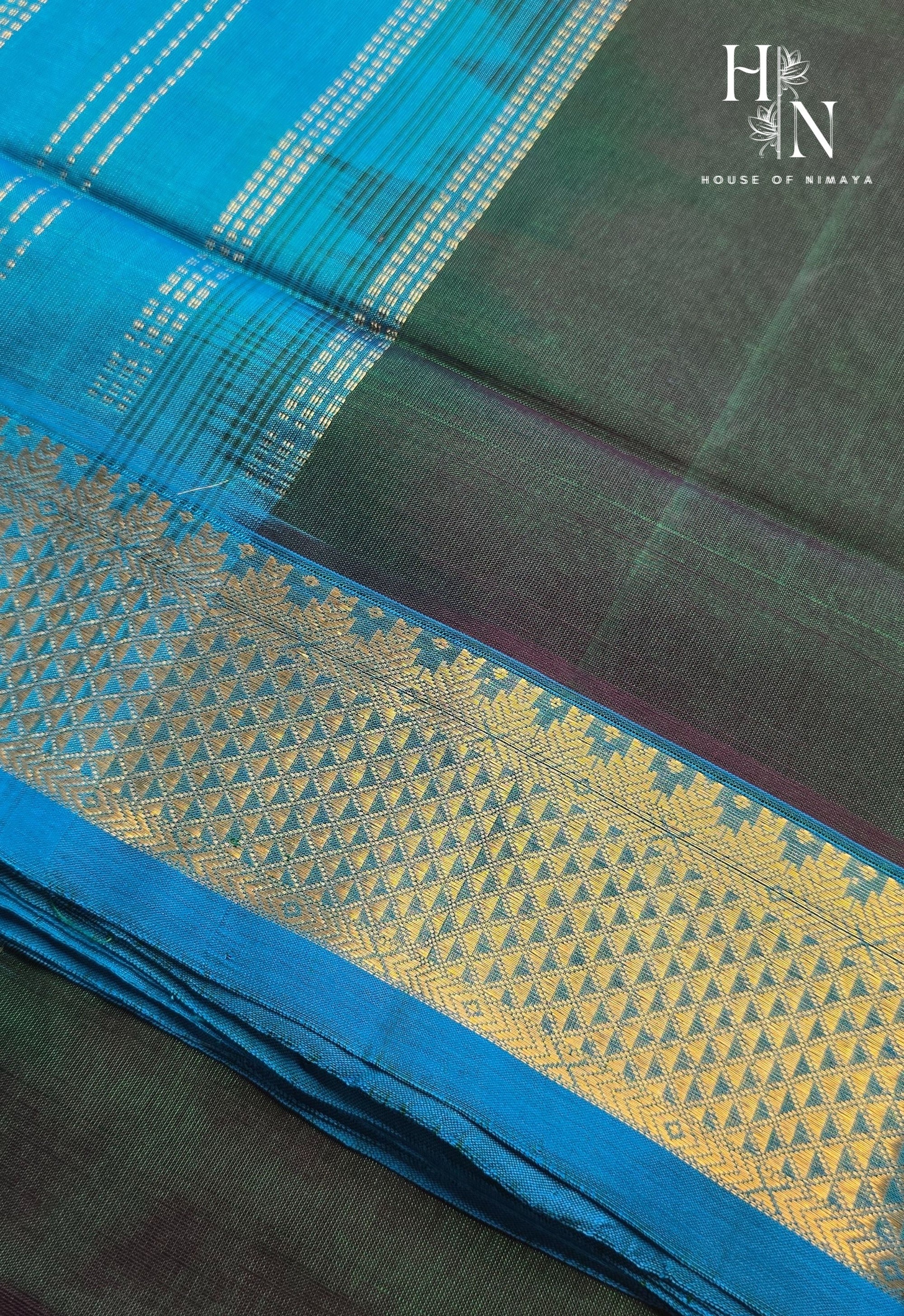 Green & Blue South Silk Cotton Saree
