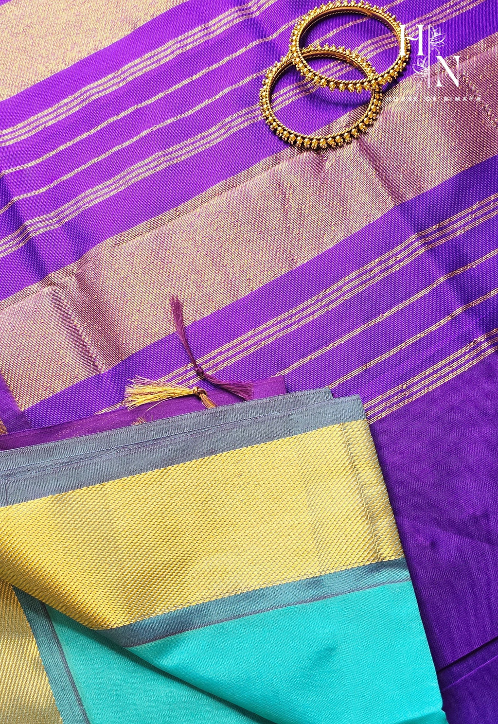 Blue & Purple South Silk Cotton Saree