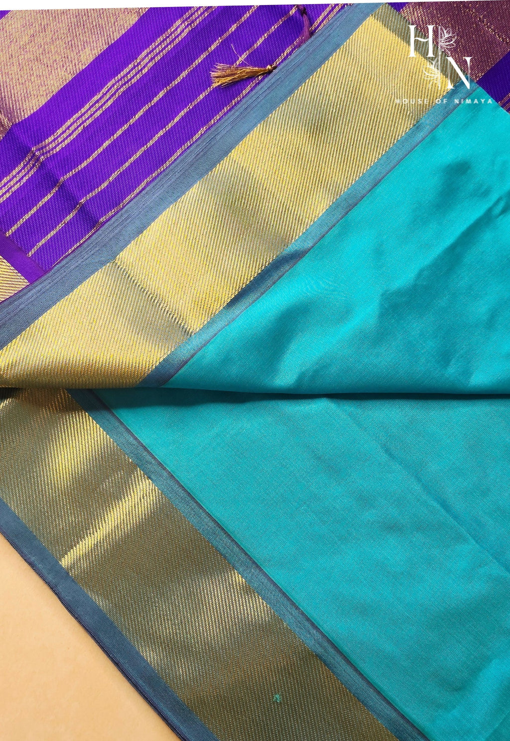 Blue & Purple South Silk Cotton Saree