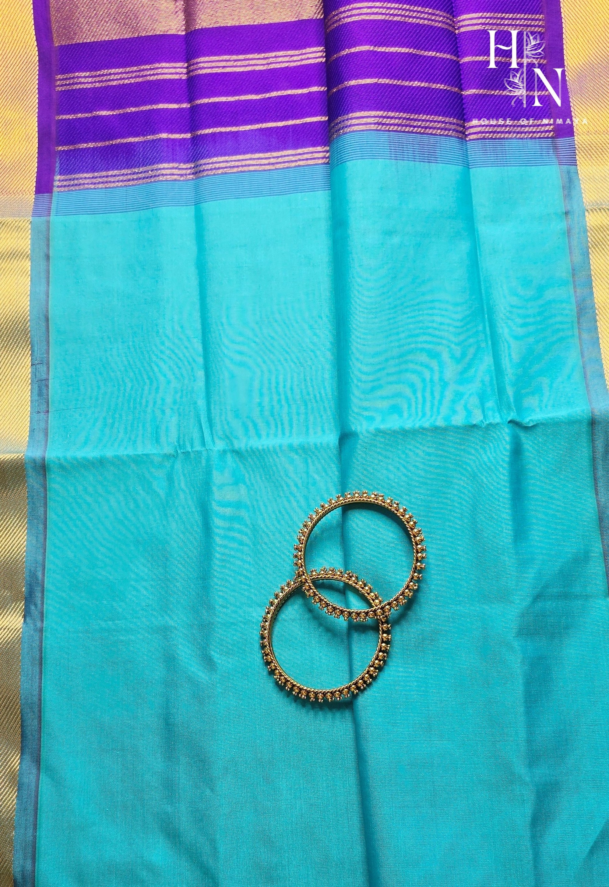 Blue & Purple South Silk Cotton Saree