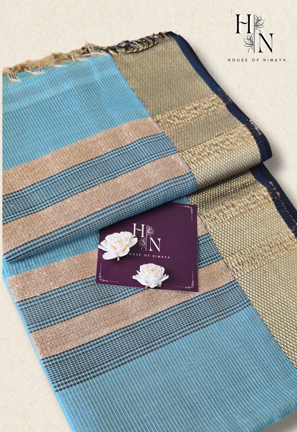 Muted Elegance Pure Maheshwari Silk Cotton Saree