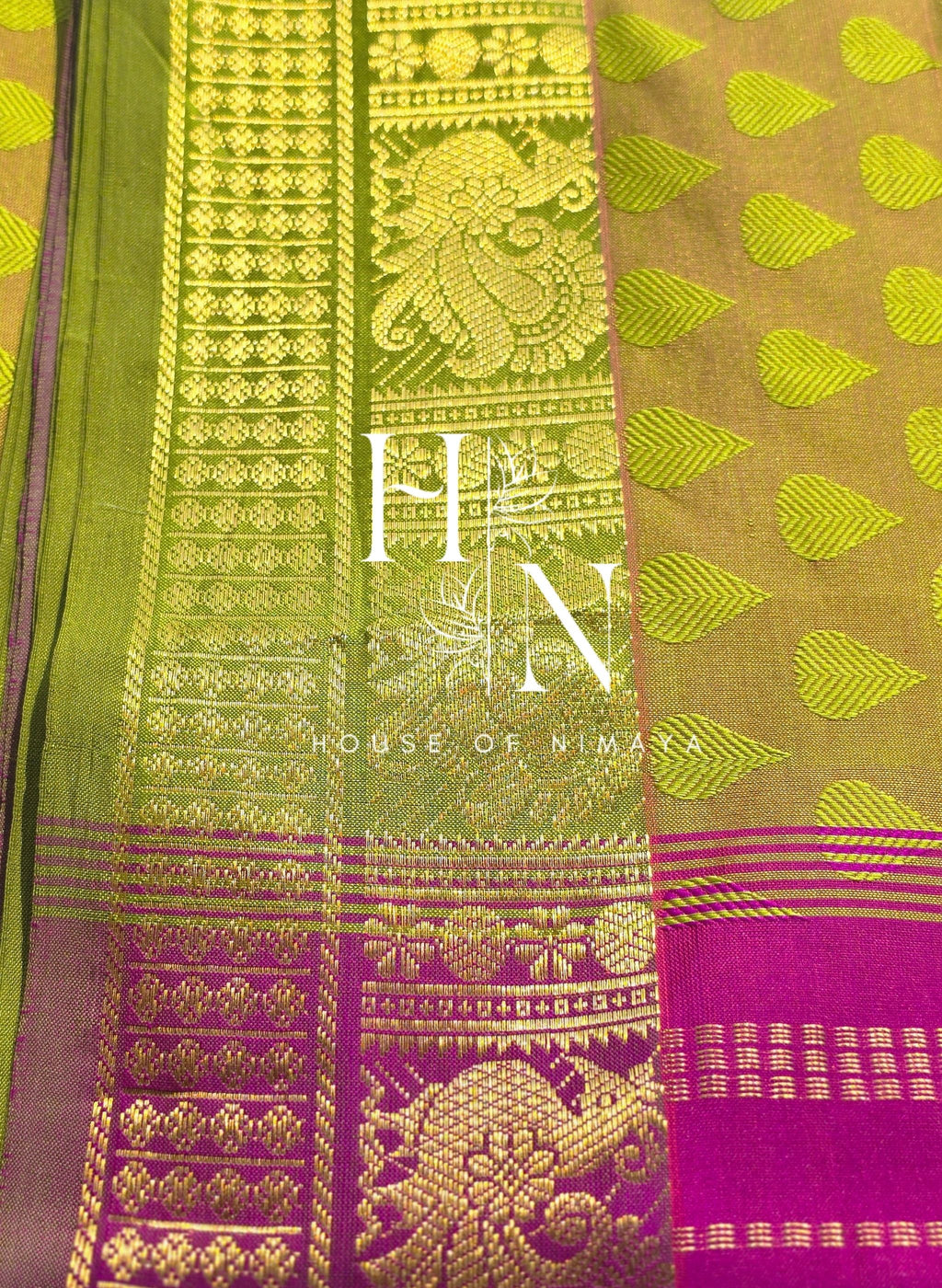 Parrot green and Yellow South Silk Cotton Saree