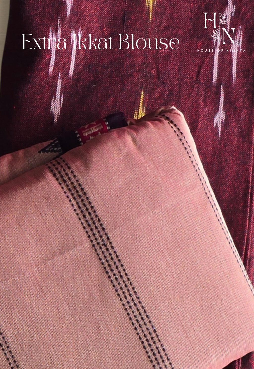 Narayanpet Light Pink with black and pink border with Ikkat Blouse