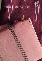 Narayanpet Light Pink with black and pink border with Ikkat Blouse