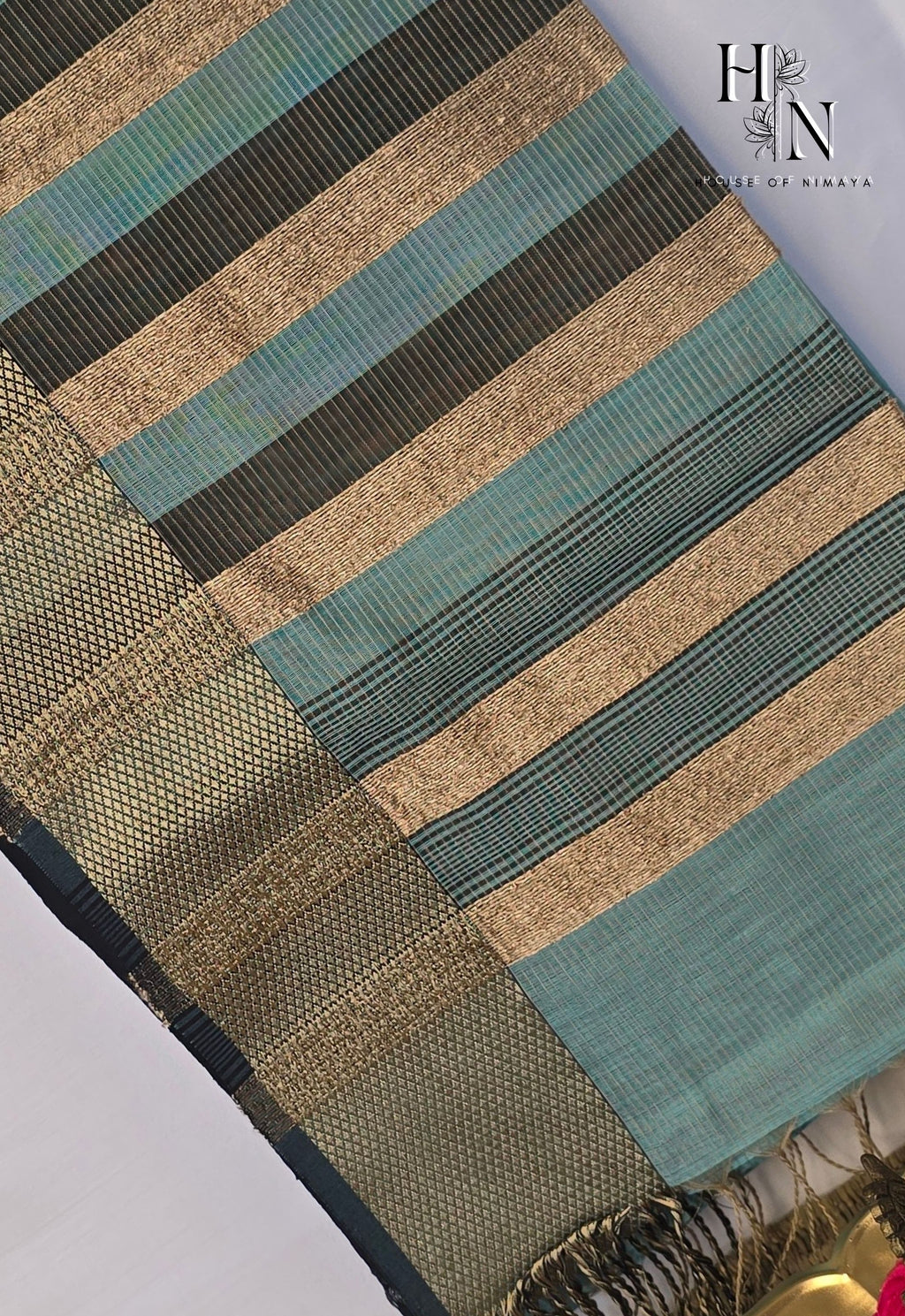 Muted Elegance Pure Maheshwari Silk Cotton Saree