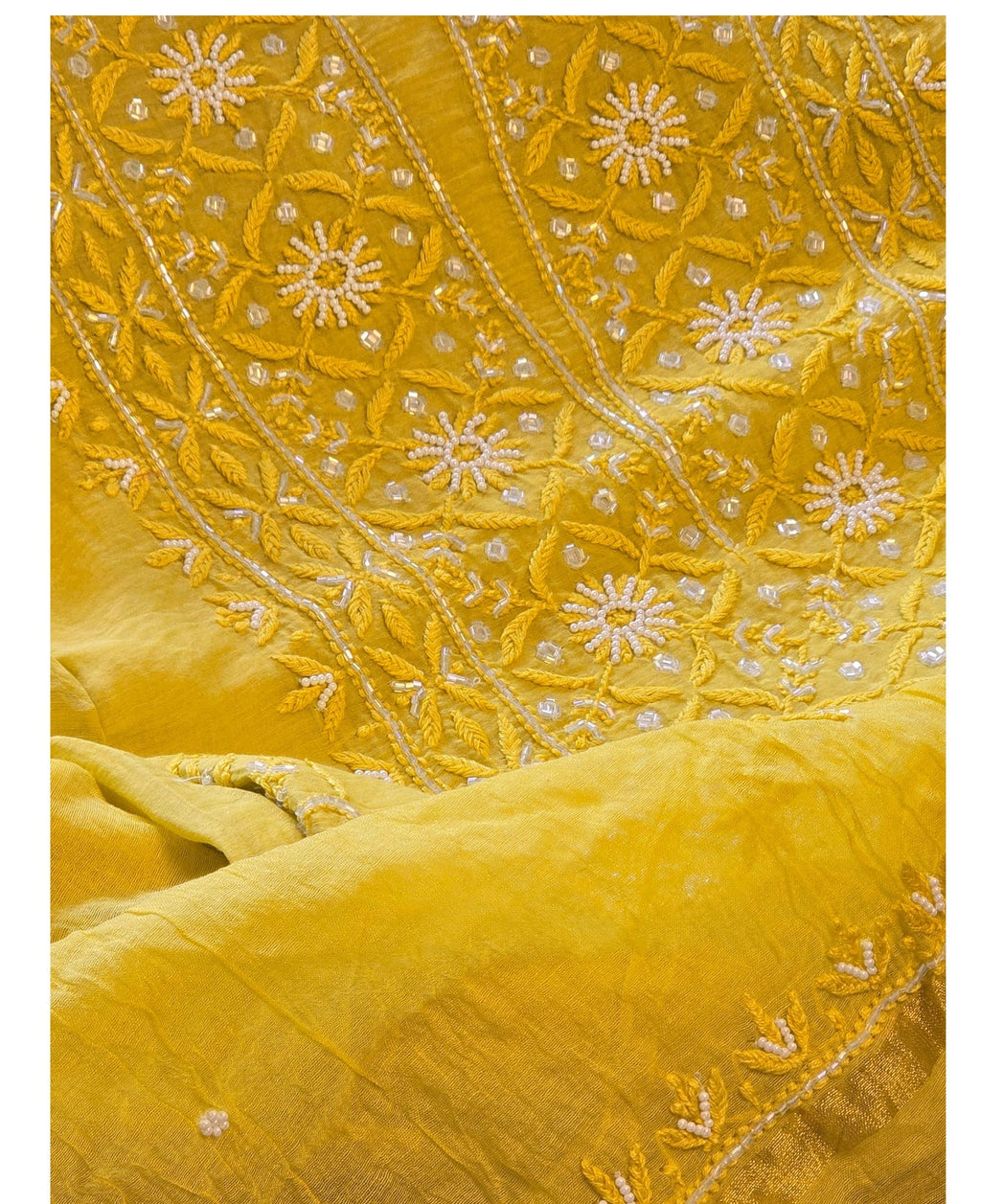 Handcrafted Mul Chanderi Chikankari Full Suit Material