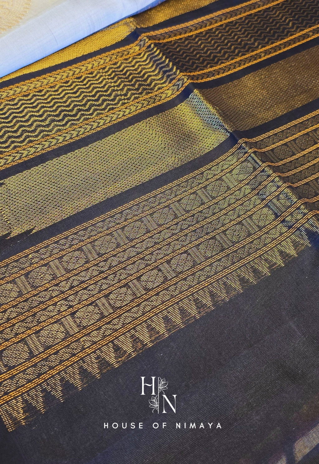 White and Black Pure Handloom South Silk Cotton Saree