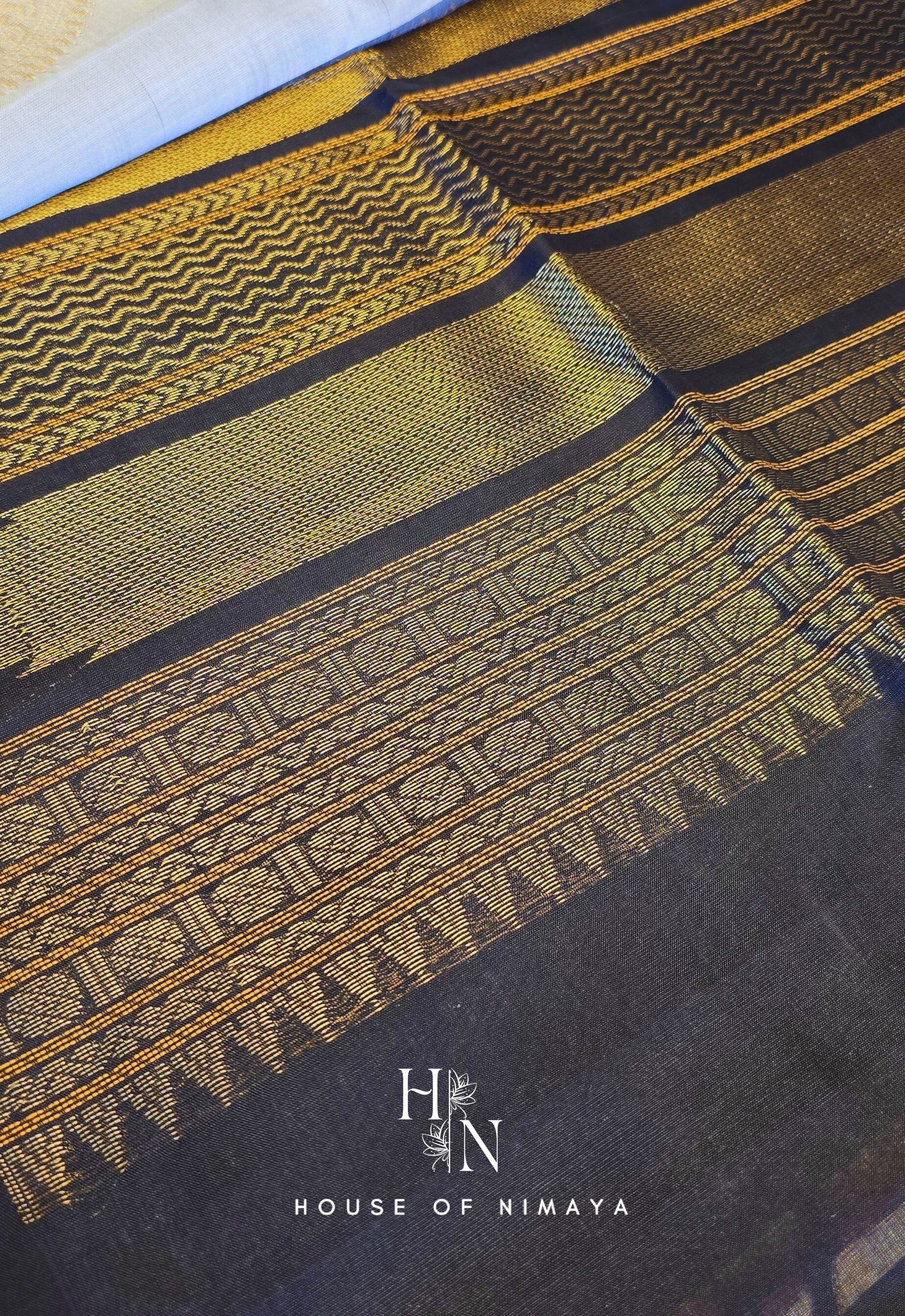 White and Black Pure Handloom South Silk Cotton Saree