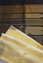 White and Black Pure Handloom South Silk Cotton Saree