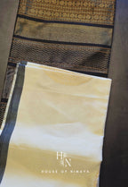 White and Black Pure Handloom South Silk Cotton Saree