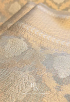 White and Gold Kota Banarasi Saree