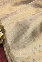 Cream Katan Silk Saree with Soft Floral Detailing
