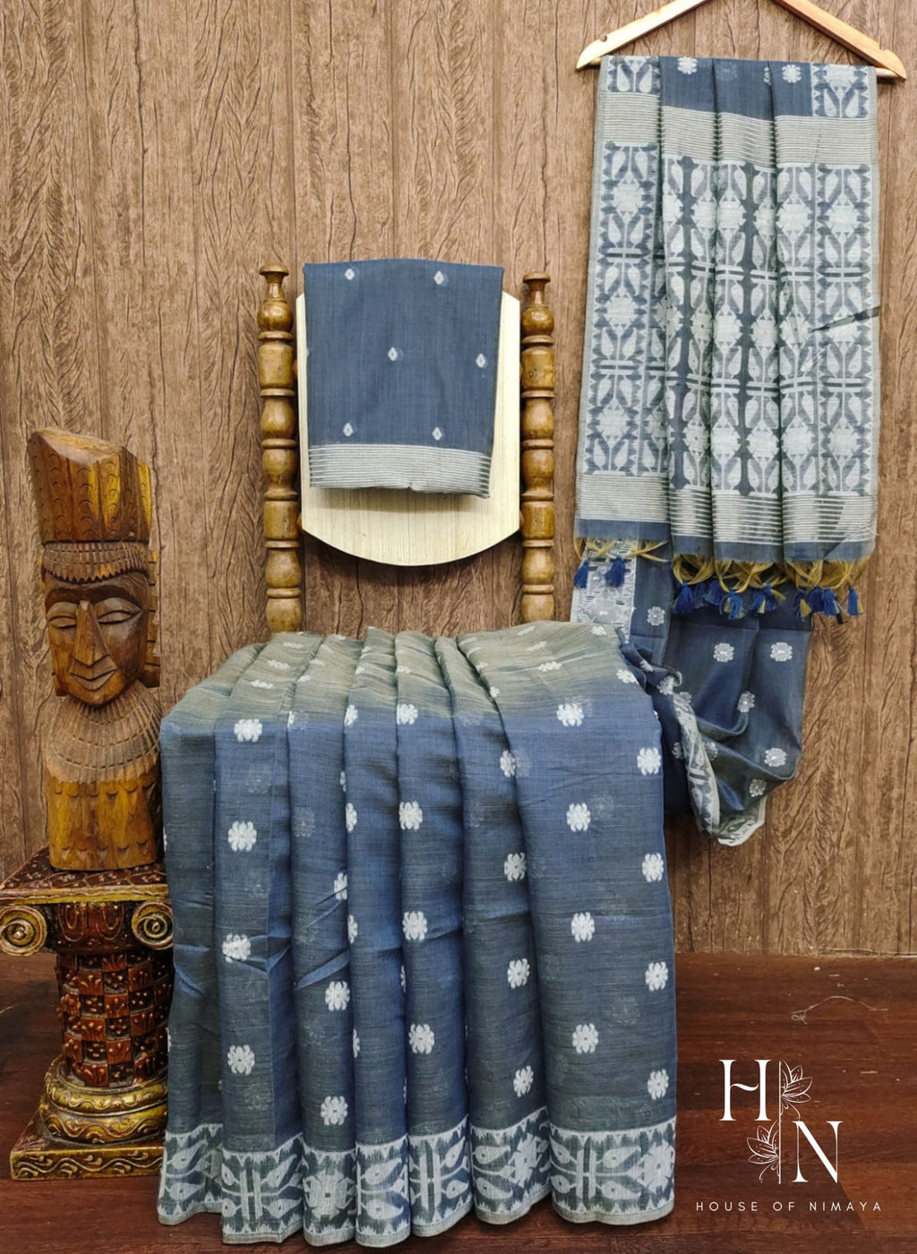Muga Cotton with Jamdani Weaving Saree