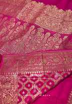Pink Pure Crepe Banarasi Saree