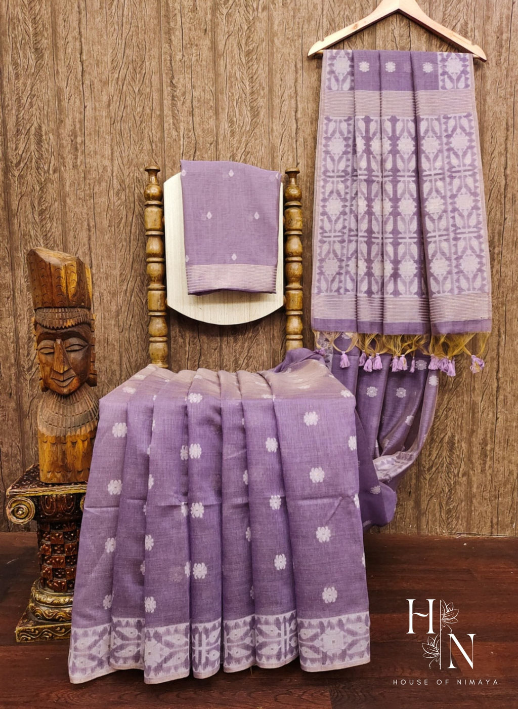 Muga Cotton with Jamdani Weaving Saree