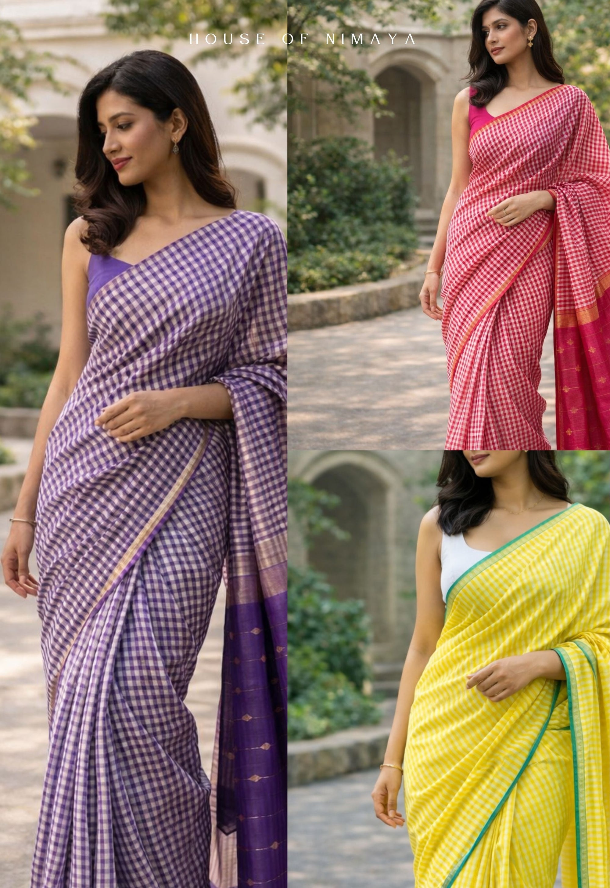 Maheshwari Checks Handloom Silk Cotton Saree