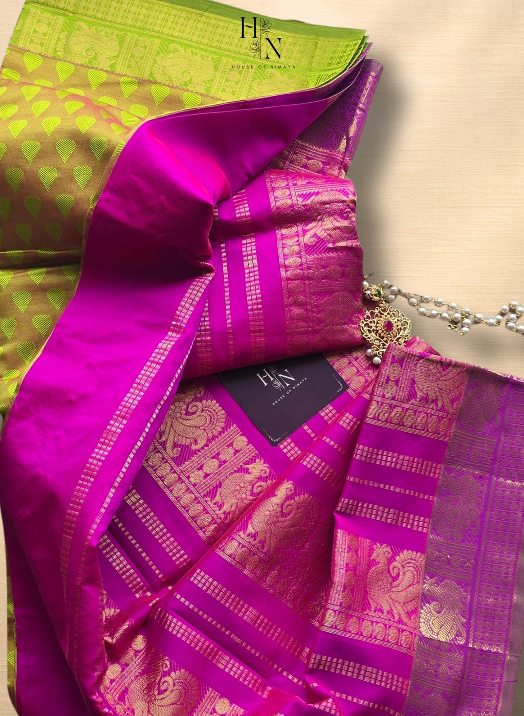 Parrot green and Yellow South Silk Cotton Saree