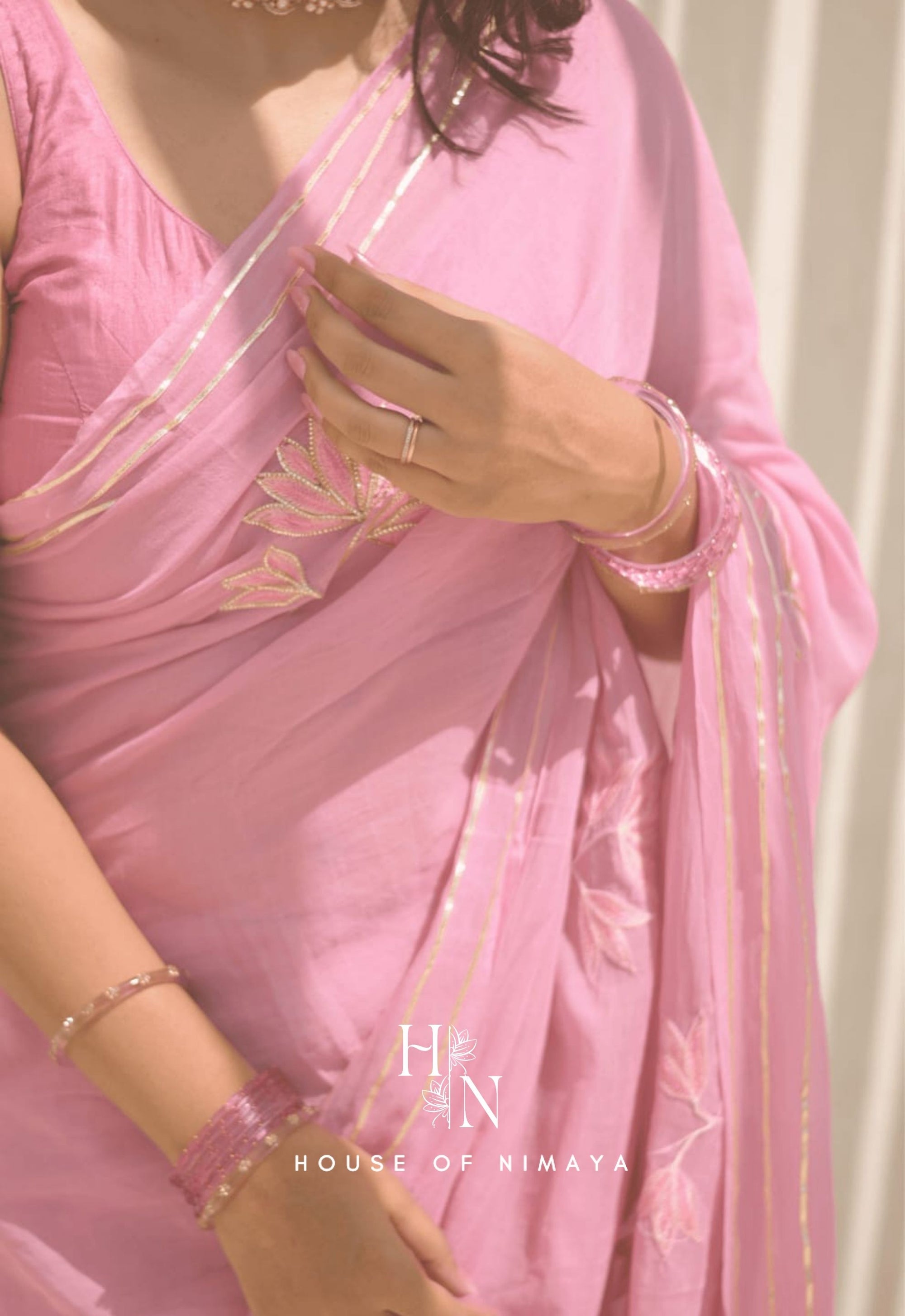 Light Pink Mul Cotton Saree