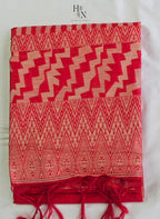 Raw Silk Geometrical Print Modern Saree