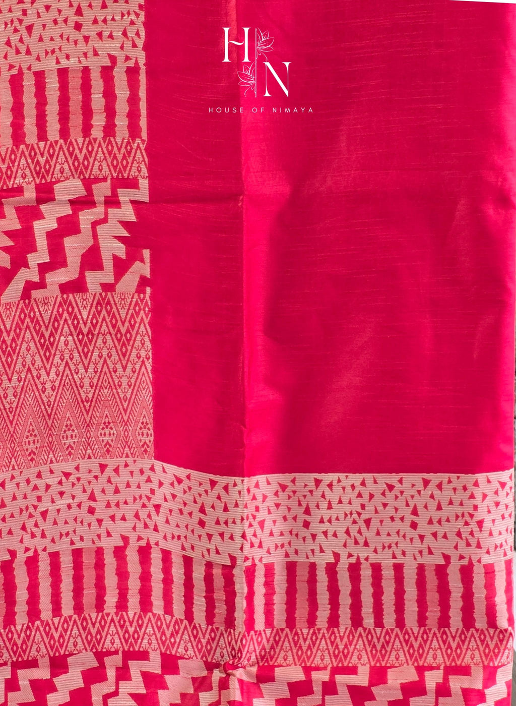 Raw Silk Geometrical Print Modern Saree