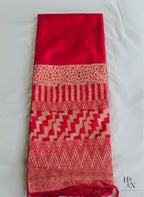 Raw Silk Geometrical Print Modern Saree